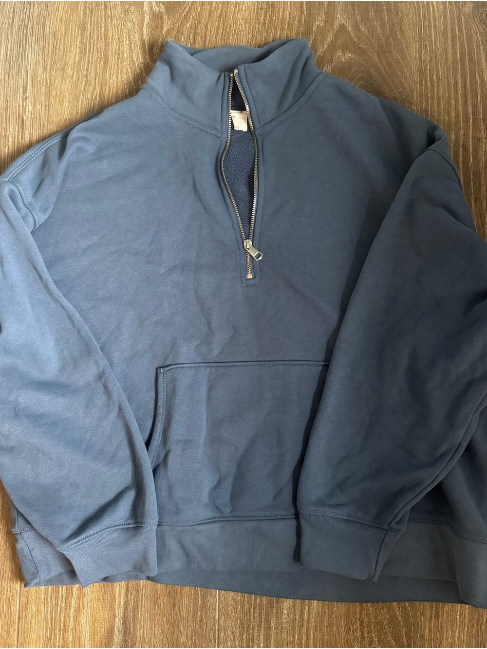 American Eagle Outfitters Navy Half-Zip Pullover Sweatshirt